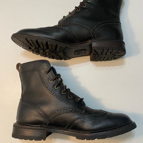 Frye Black Leather Lace-Up Boots Size 12 SB- - Picture 9 of 13